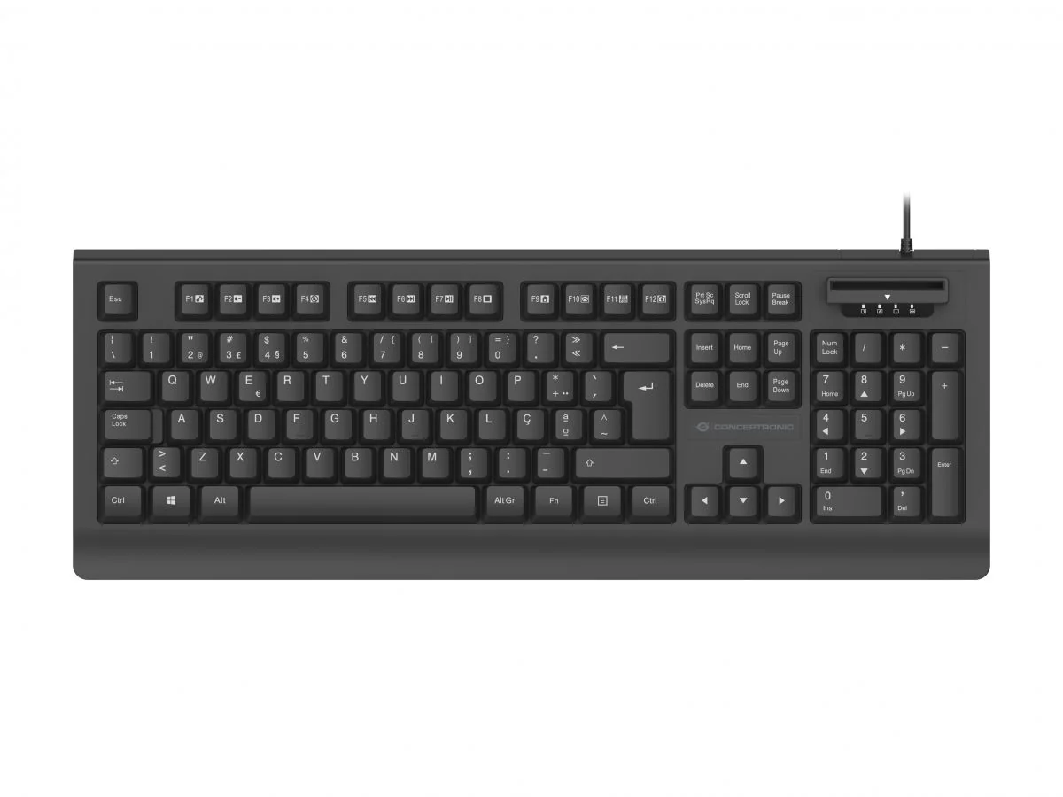 Teclado com Leitor de Cartão de Cidadão Conceptronic KAYNE01PT USB QWERTY Português