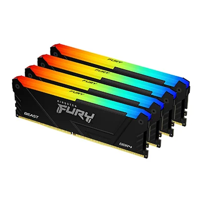 Memória RAM Kingston FURY Beast RGB 64GB (4x16GB) DDR4 3200MHz CL16 DIMM - Imagem 1