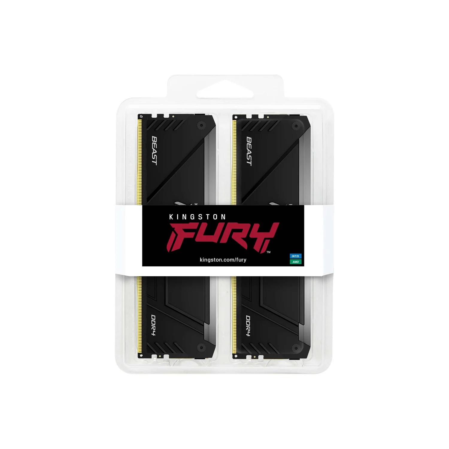 Kit memória RAM Kingston FURY Beast RGB 64GB DDR4 3200MT/s CL16 2x32GB XMP - Imagem 3