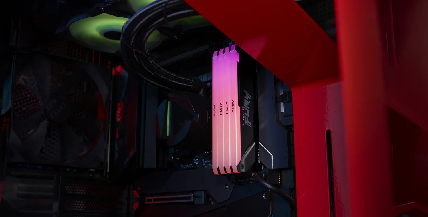 Kit memória RAM Kingston FURY Beast RGB 64GB DDR4 3200MT/s CL16 2x32GB XMP - Imagem 5
