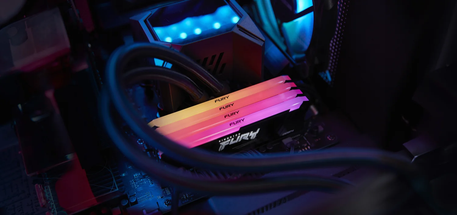 Kit memória RAM Kingston FURY Beast RGB 64GB DDR4 3200MT/s CL16 2x32GB XMP - Imagem 4