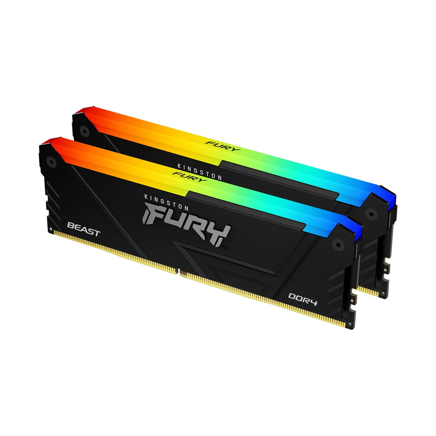 Kit memória RAM Kingston FURY Beast RGB 64GB DDR4 3200MT/s CL16 2x32GB XMP - Imagem 1