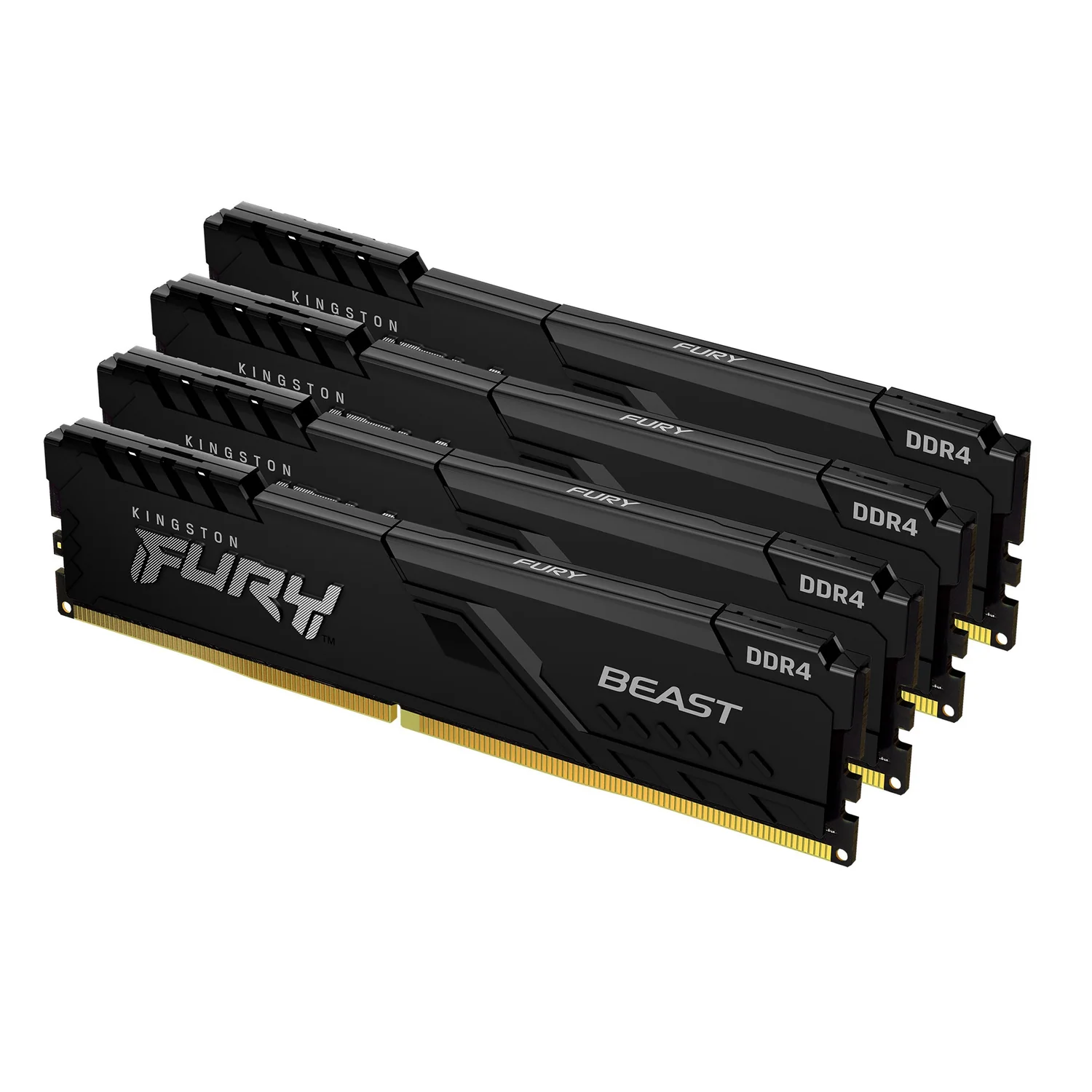 Kit Memória RAM Kingston Fury Beast 32GB (4x8GB) DDR4 3200MHz CL16 Preto - Imagem 1