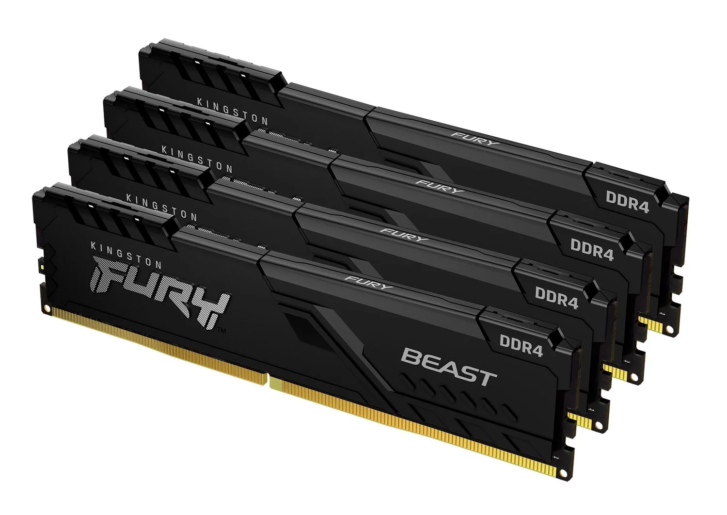 Memória RAM DDR4 128GB (4x32GB) 3600MHz CL18 Kingston FURY Beast Black - Imagem 1