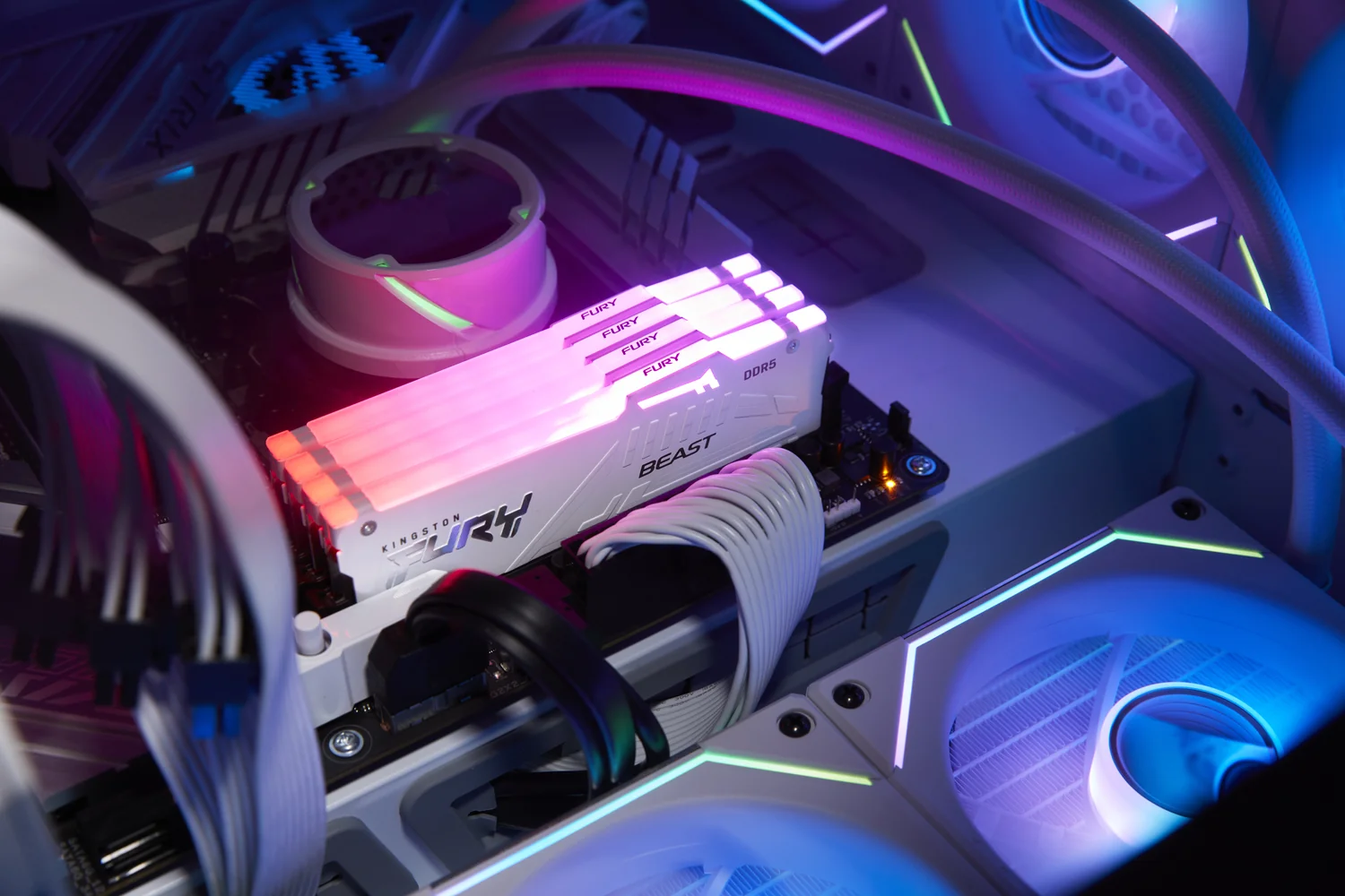 Memória RAM Kingston FURY Beast White RGB 32GB DDR5 6000MT/s CL30 ECC EXPO - Imagem 7