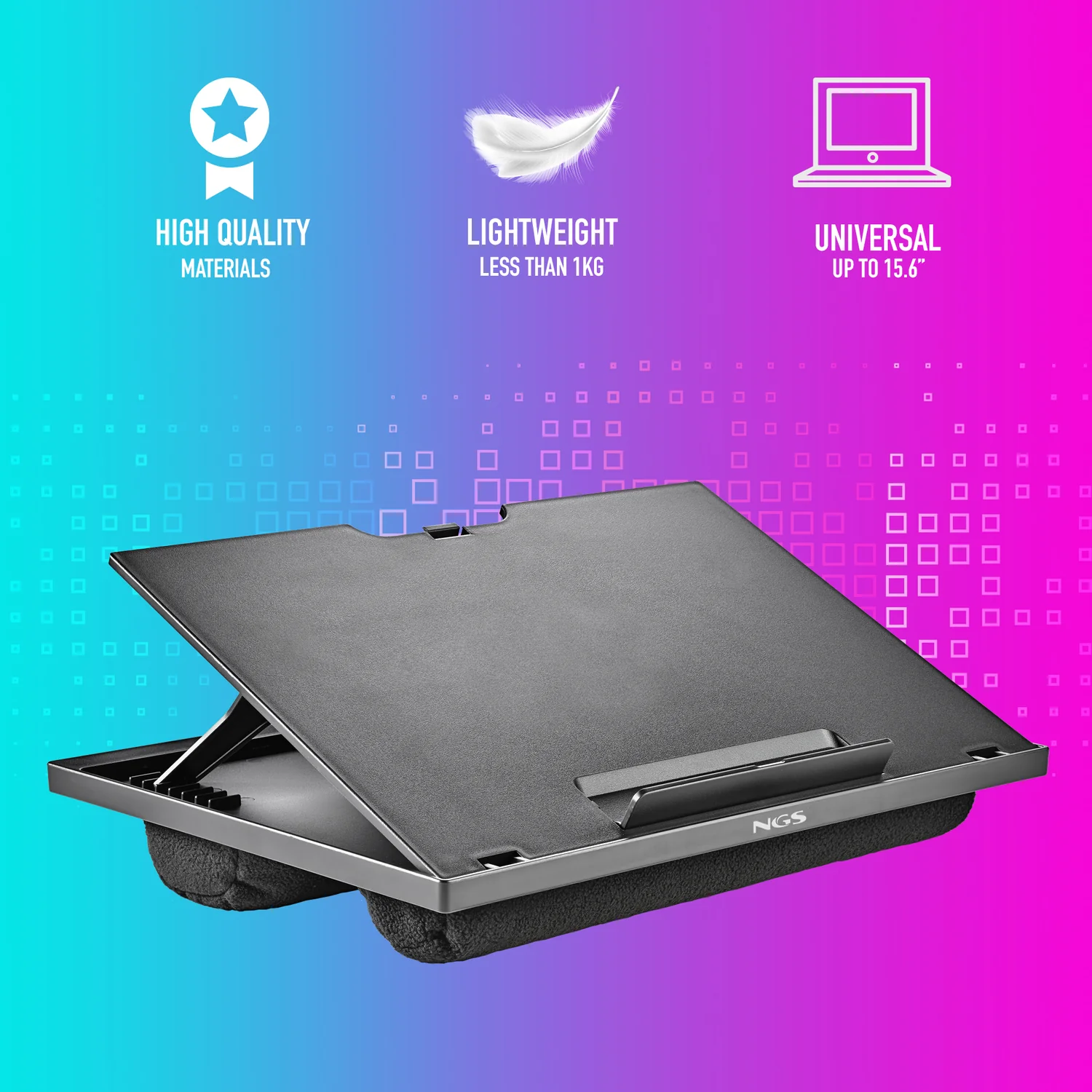 Suporte para Portátil NGS LAPNEST com Almofada até 15,6" 8 Posições Preto - Imagem 5