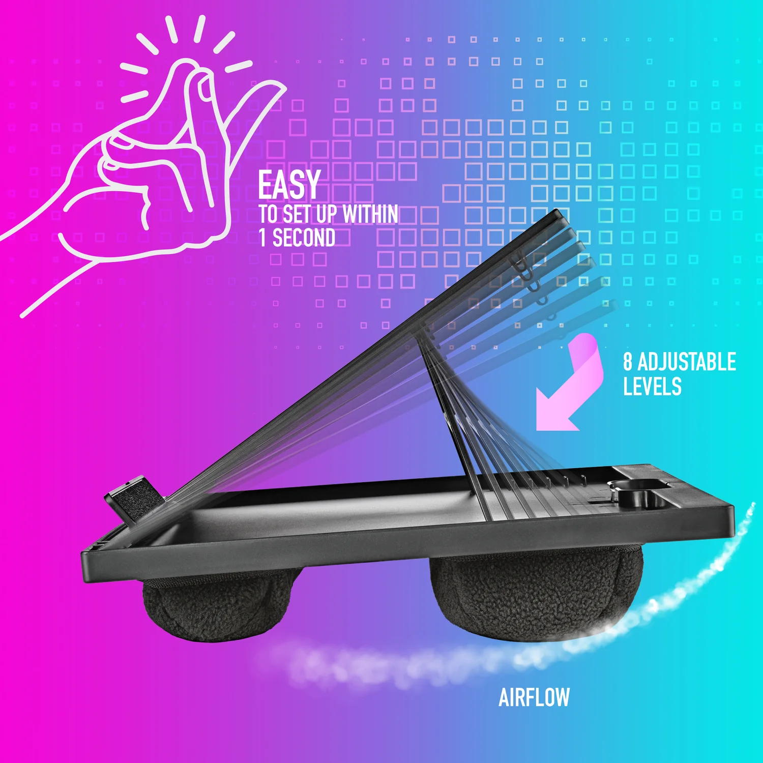 Suporte para Portátil NGS LAPNEST com Almofada até 15,6" 8 Posições Preto - Imagem 6