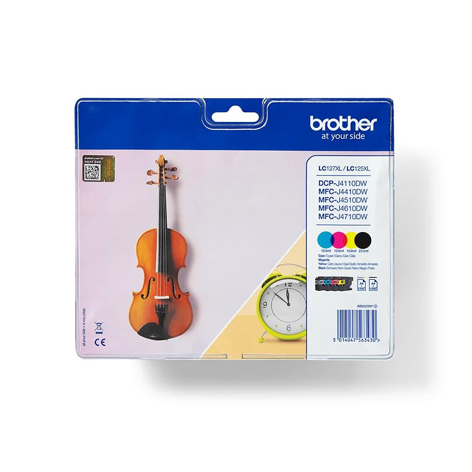 Pack 4 tinteiros XL Brother LC127XLVALBP original CMYK 1.200 pág.