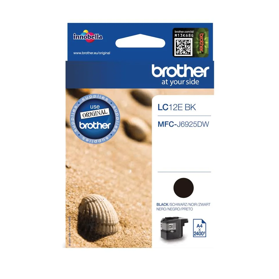 Tinteiro Brother LC12EBK Preto Original Mega Capacidade 2400 páginas