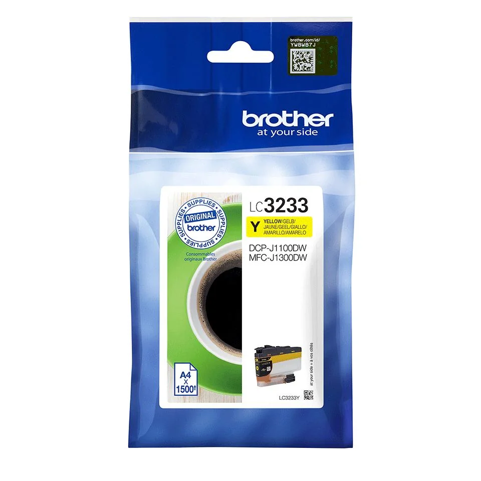 Tinteiro Brother LC3233Y Amarelo Original Rendimento Padrão 1500 Páginas - Imagem 1