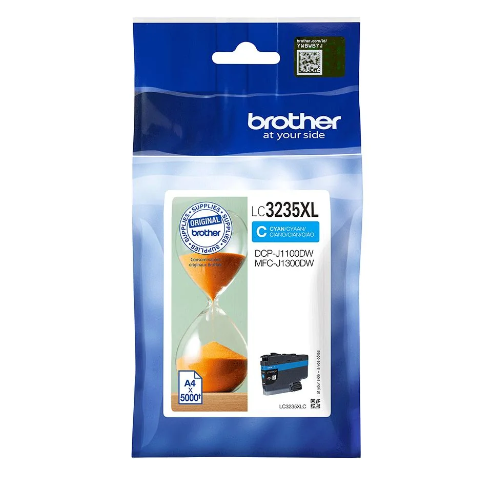 Tinteiro original ciano XL para impressora jato de tinta Brother LC3235XLC 5000 páginas - Imagem 1