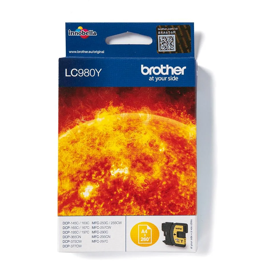 Tinteiro Brother LC980Y amarelo original 260 páginas para DCP e MFC