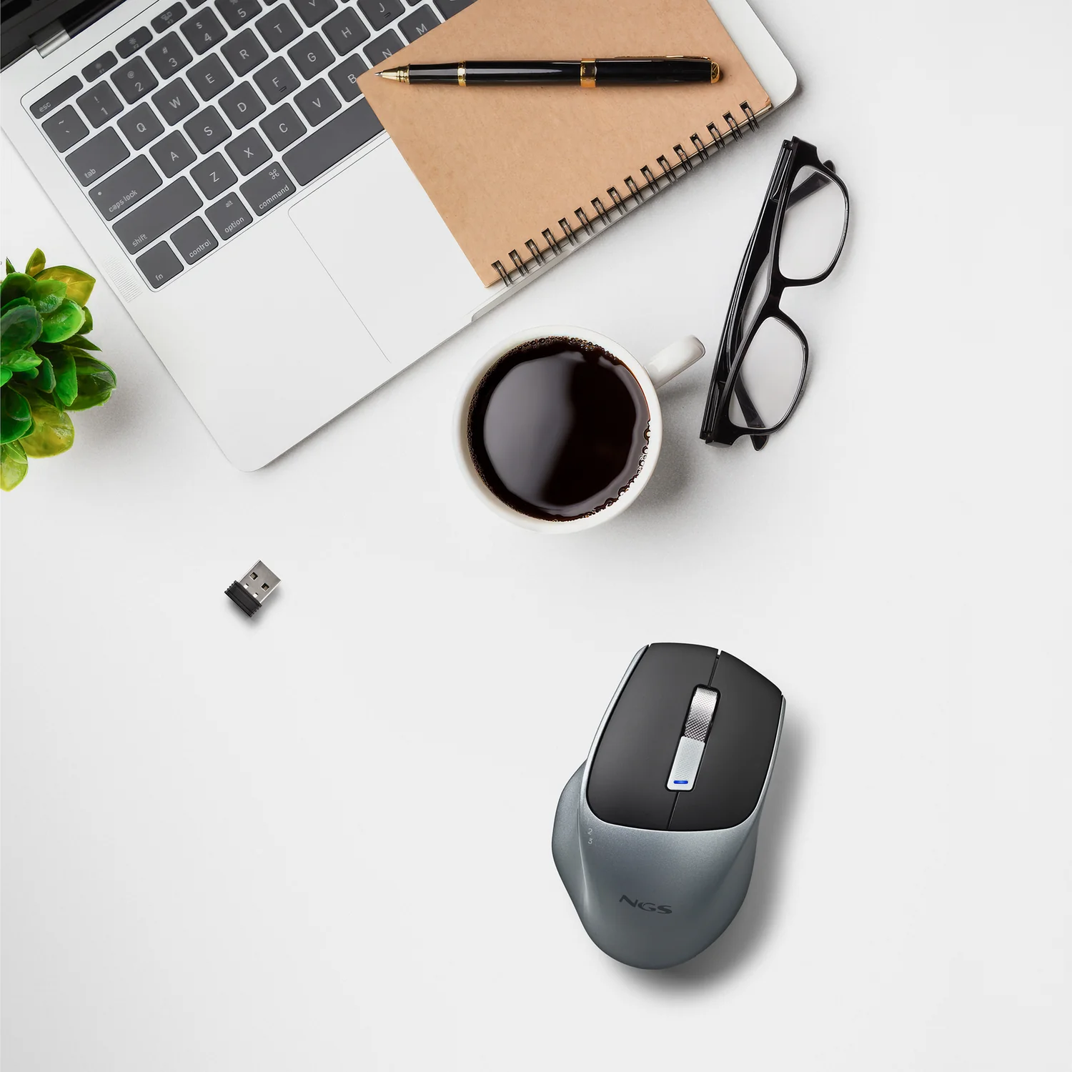 Rato NGS LUSH-RB Sem Fios Recarregável USB-C Multimodo BT 5.0 + 2.4GHz Silencioso 1600 DPI 6 Botões - Imagem 6