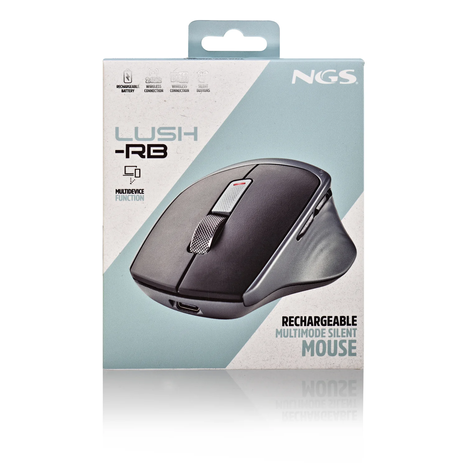 Rato NGS LUSH-RB Sem Fios Recarregável USB-C Multimodo BT 5.0 + 2.4GHz Silencioso 1600 DPI 6 Botões - Imagem 8