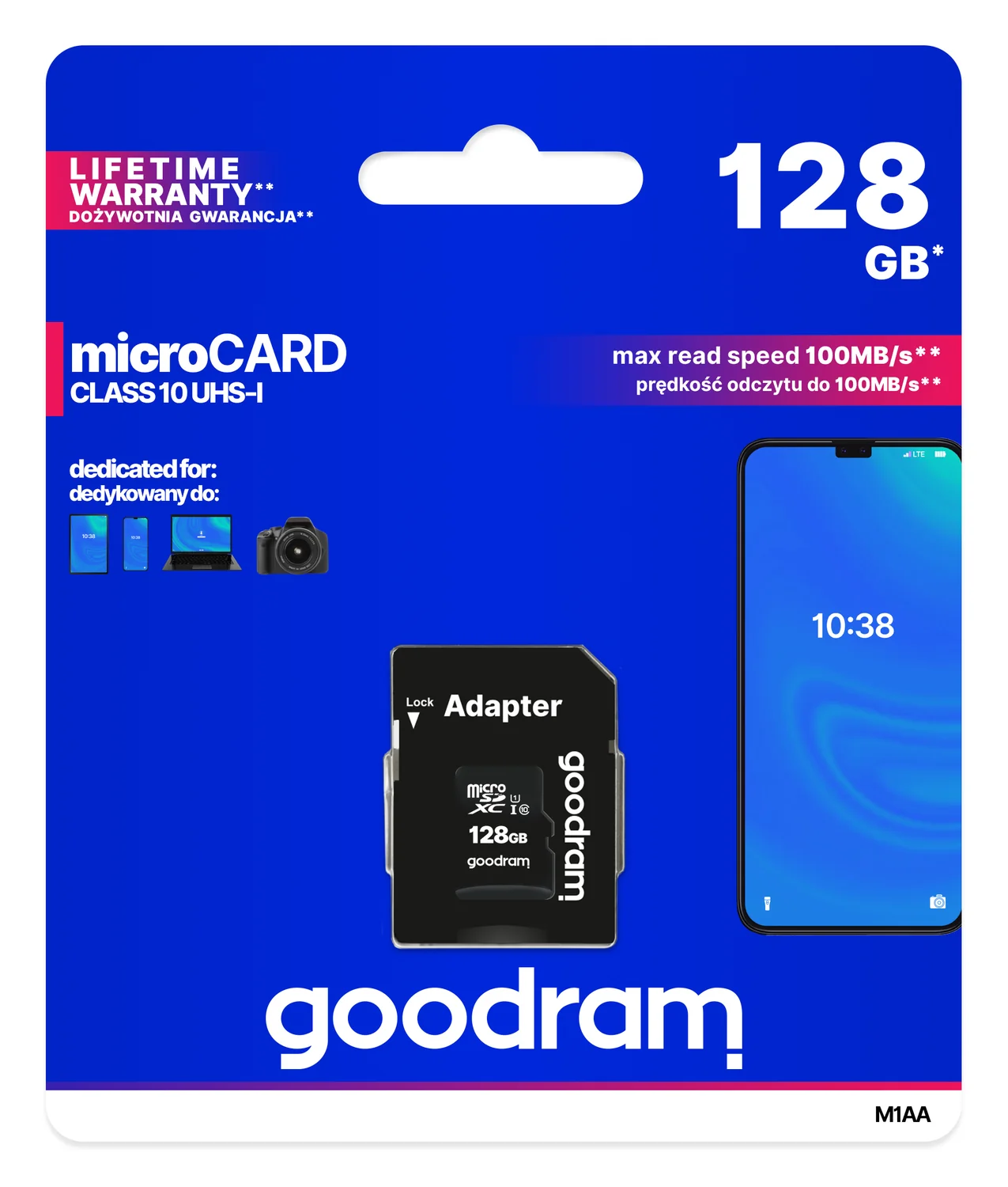 Cartão de Memória MicroSDXC Goodram M1AA 128GB UHS-I Classe 10 + Adaptador SD - Imagem 5