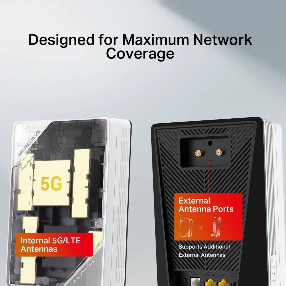 Router 5G Mercusys MB520-5G AX3000 Wi-Fi 6 Dual Band com Modem 5G - Imagem 6