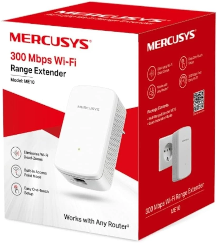 Repetidor Wi-Fi Mercusys ME10 N300 300Mbps Extensor Sinal Tomada Compacto 2 Antenas Internas - Imagem 5