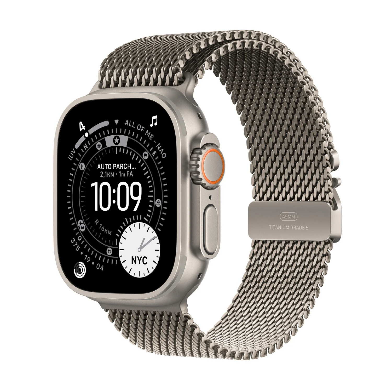 Smartwatch 49mm GPS+Cellular titânio natural loop milanesa Apple Watch Ultra 3 S - Imagem 1