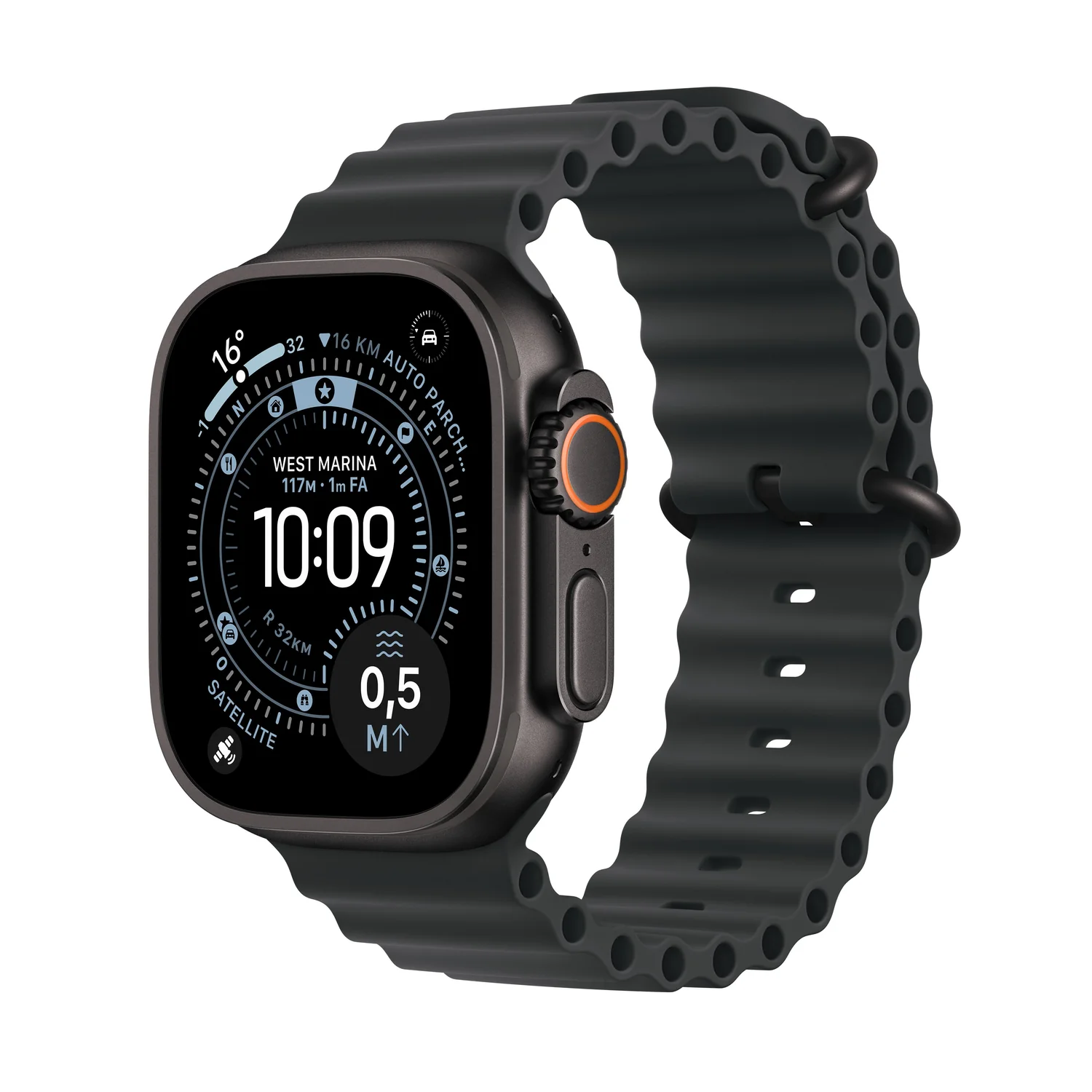 Smartwatch Apple Watch Ultra 3 GPS+Cellular 49mm Titânio Preto Ocean Band Preta - Imagem 1