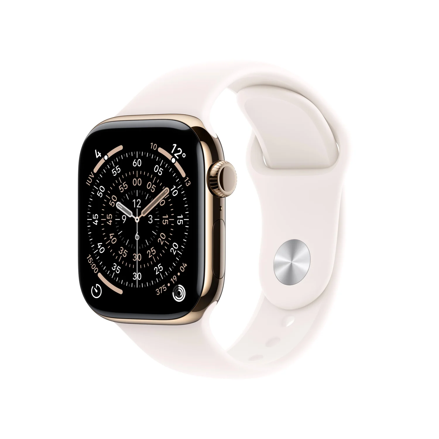 Smartwatch Apple Watch Series 11 GPS+Cellular 42mm Titânio Dourado Sport Band Rosa S/M - Imagem 1