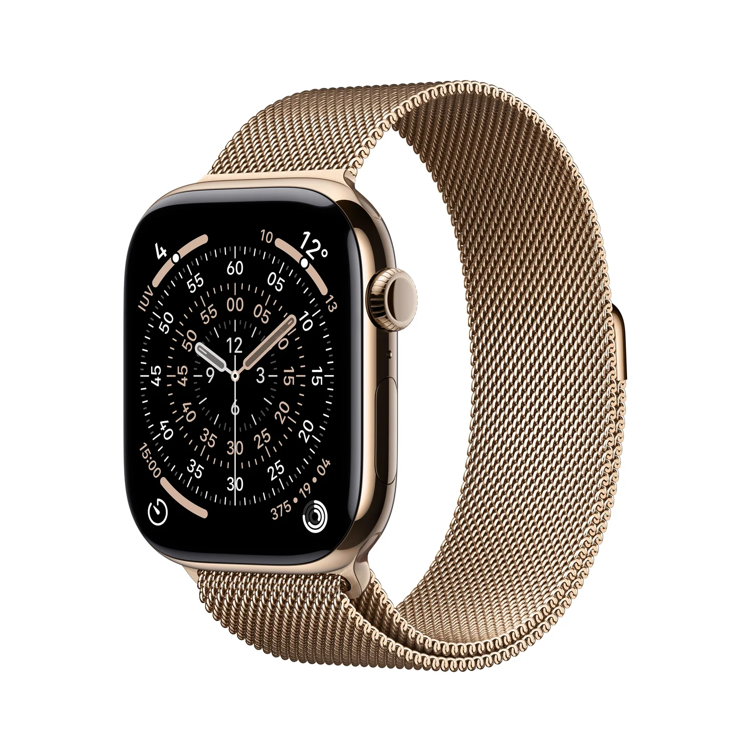 Smartwatch Apple Watch Series 11 GPS + Cellular 46mm Titânio Dourado com Bracelete Loop Milanesa Dourada S/M - Imagem 1