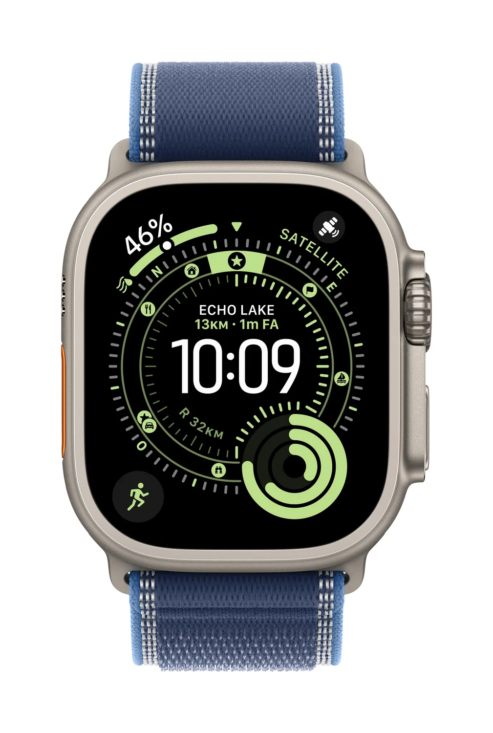 Bracelete para smartwatch Apple Watch 49mm Trail Loop S/M Azul/Azul Vivo Titânio Natural - Imagem 1