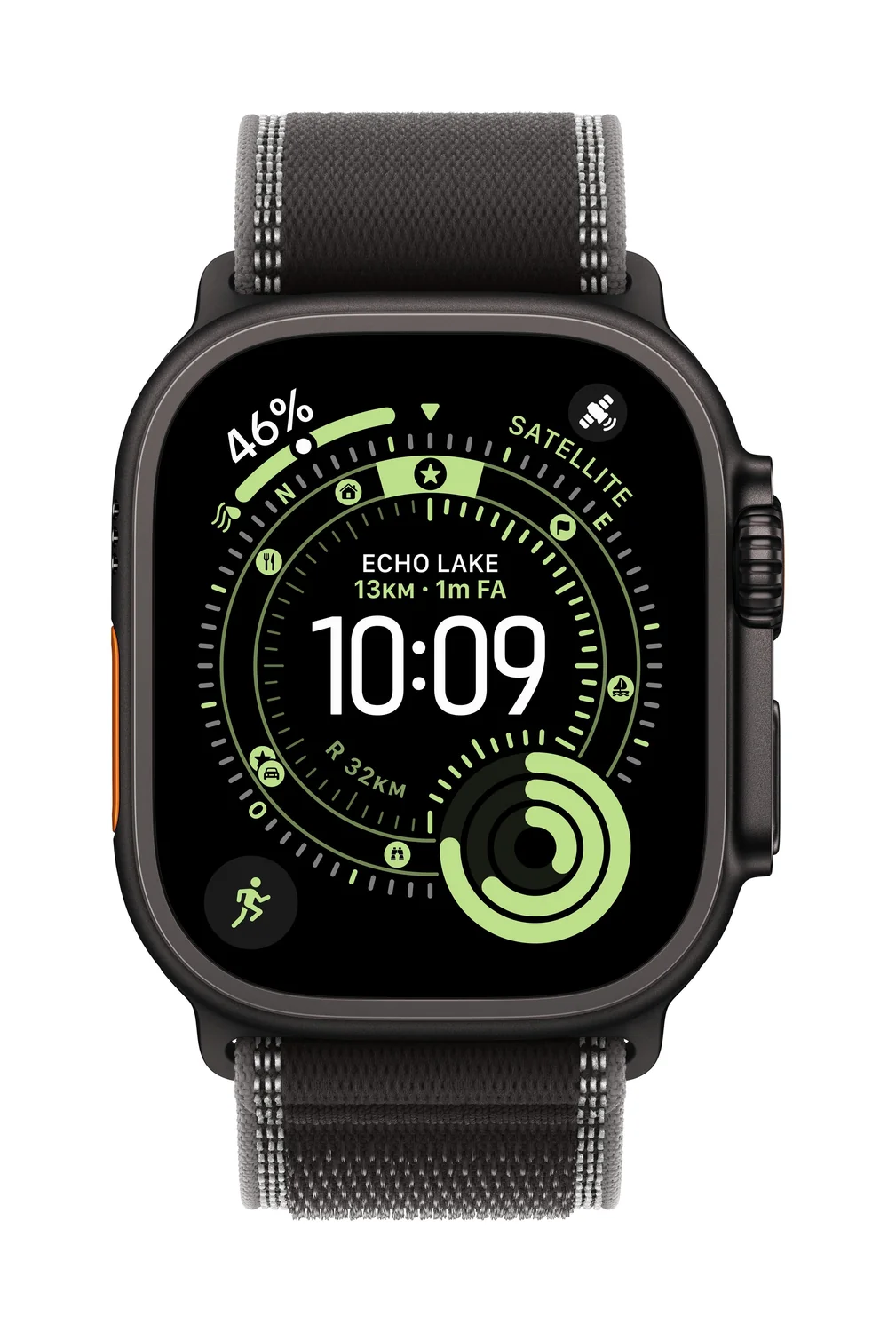 Bracelete para smartwatch Apple Watch 49mm Trail Loop M/L Preto/Carvão Titânio Preto - Imagem 1
