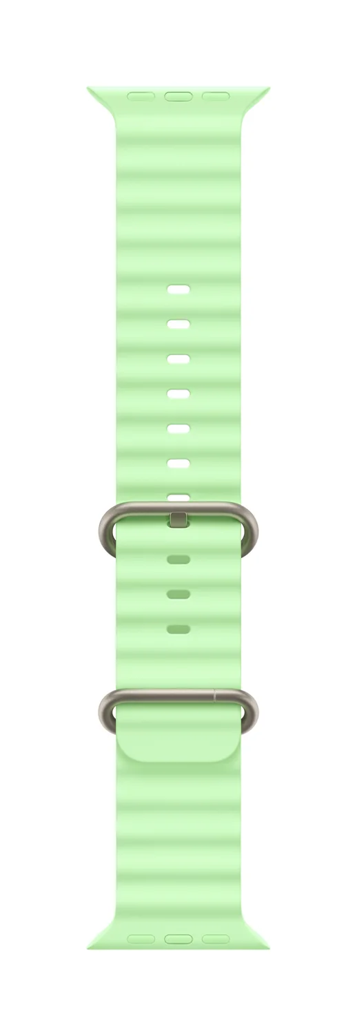 Bracelete oceânica 49mm Verde Néon Titânio Natural para Apple Watch 44/45/46/49mm - Imagem 1