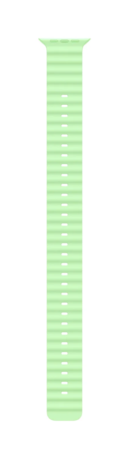 Bracelete relógio Apple Watch 49mm Ocean Band Extension Verde Neon Titânio Preto - Imagem 1
