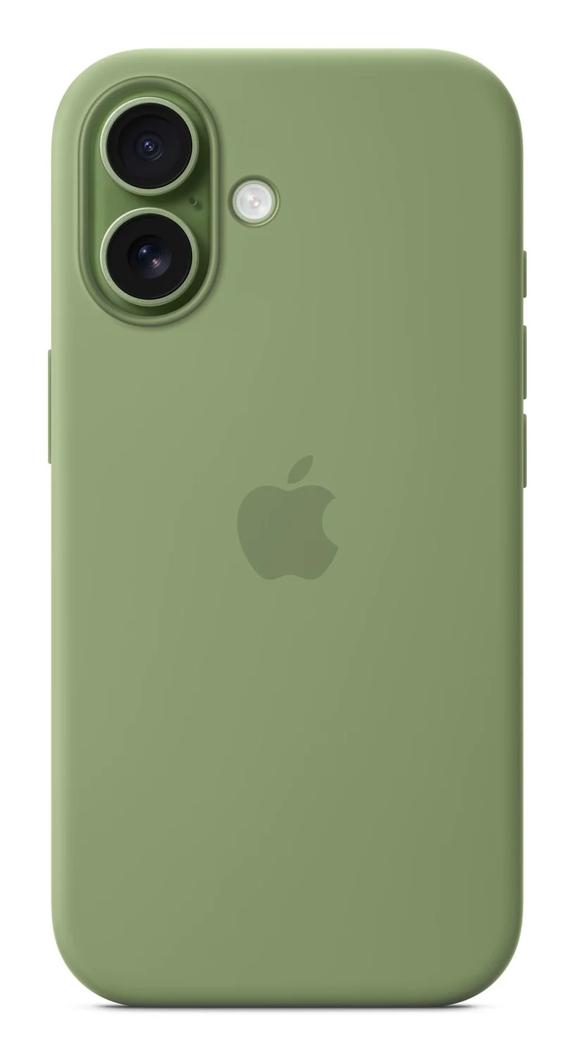 Capa Apple em silicone com MagSafe para iPhone 17 Verde Light Moss - Imagem 1
