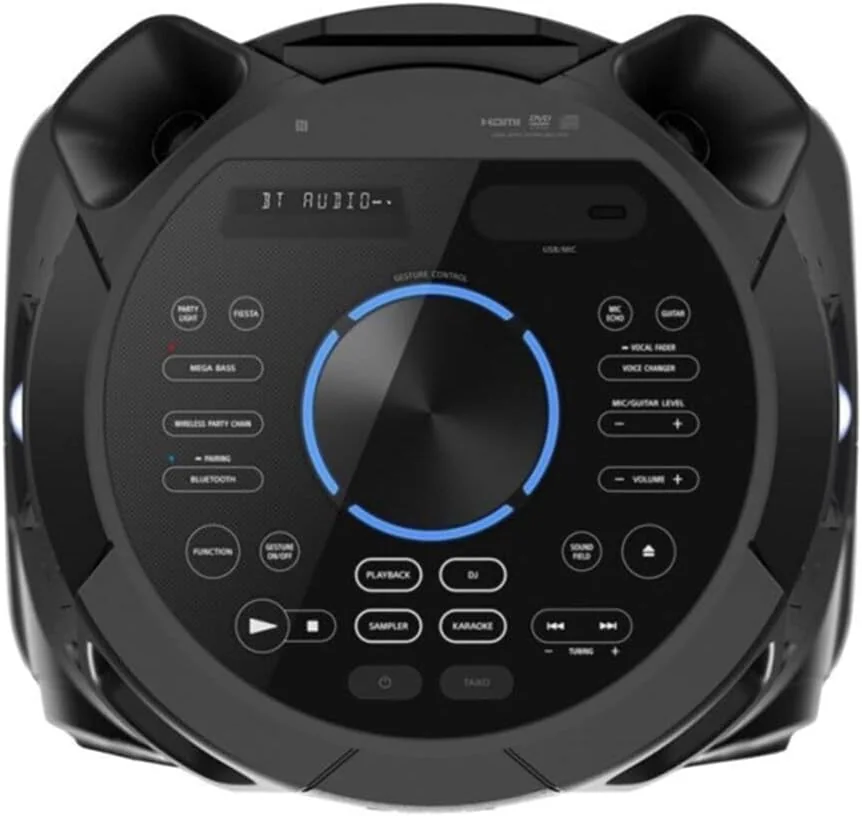 Sistema de Áudio Alta Potência Sony MHC-V73D Bluetooth Iluminação Festa Karaoke DJ - Imagem 4