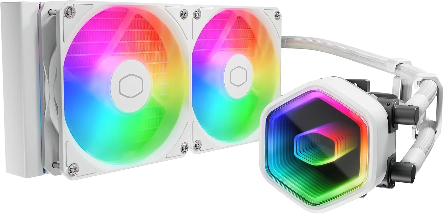 Kit de arrefecimento líquido CPU Cooler Master MasterLiquid 240 Core II White 240mm ARGB - Imagem 2