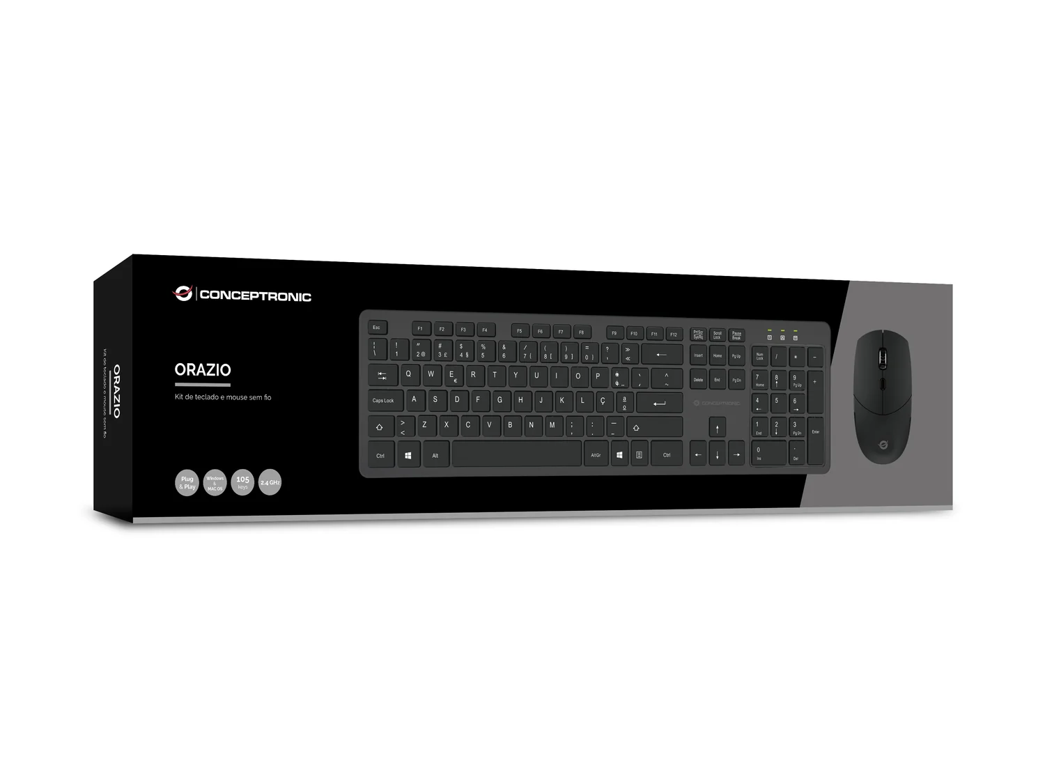 Teclado e Rato Wireless Conceptronic ORAZIO Layout PT Preto - Imagem 5