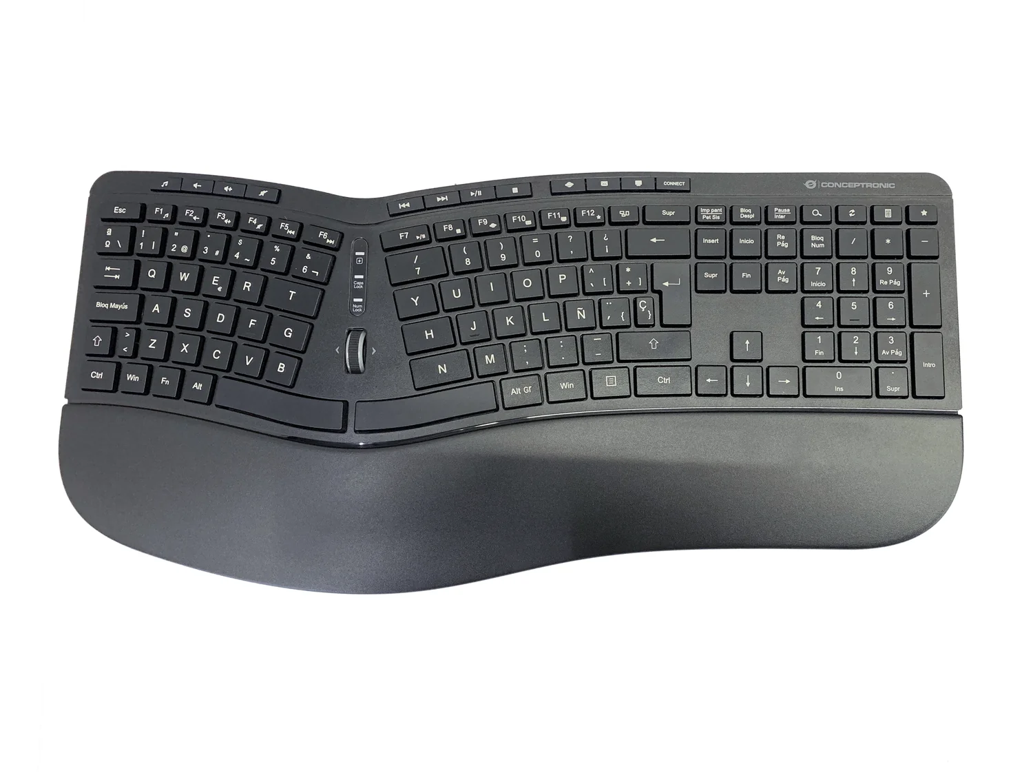 Conjunto Teclado e Rato Conceptronic ORAZIO02ES ERGO Sem Fios Layout Espanhol 1600 DPI Preto - Imagem 2