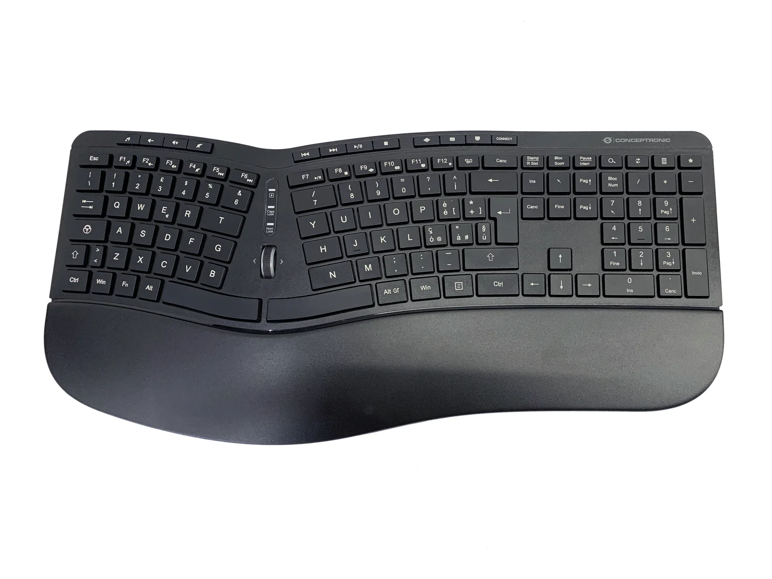 Combo Teclado e Rato Sem Fios Conceptronic ORAZIO02IT ERGO Ergonómico Layout Italiano 1600 DPI Preto - Imagem 2