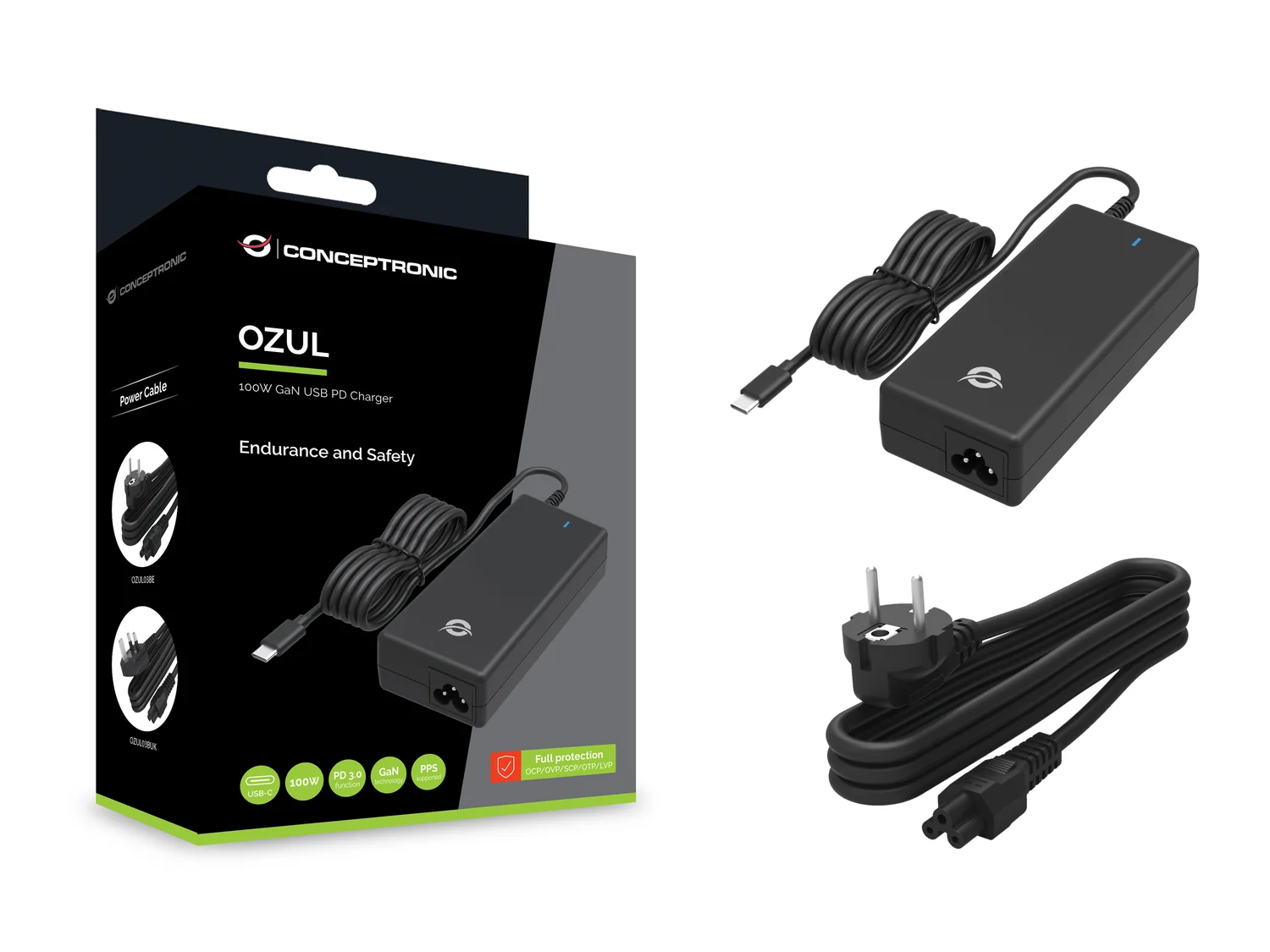 Carregador USB-C de Secretária Conceptronic OZUL03BE 100W GaN com Power Delivery 3.0 - Imagem 5