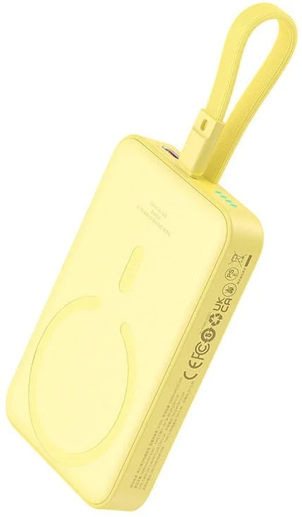 Power Bank Baseus Magnetic Mini iP 10000mAh 20W Amarelo - Imagem 3