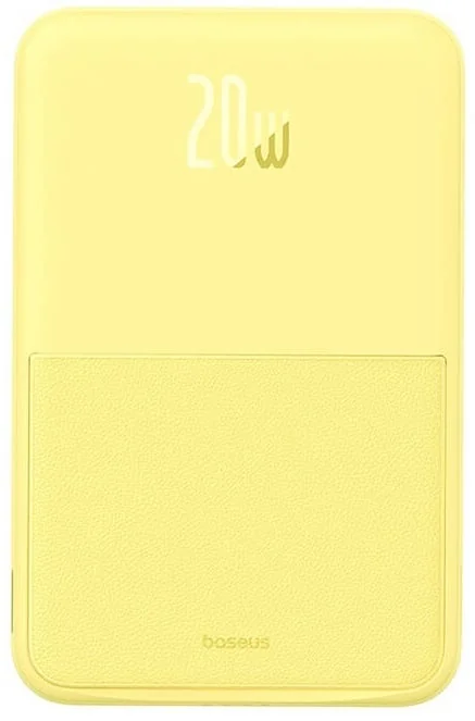 Power Bank Magnético Baseus MagPro 5000mAh 20W Wireless USB-C Amarelo Limão - Imagem 4