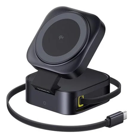 Carregador sem fios Baseus PicoGo 2-em-1 67W Qi2 Preto