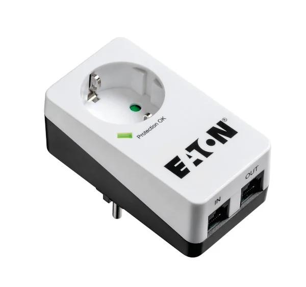 Bloco de tomada Eaton Protection Box 1 Tel com proteção contra picos e linha telefónica - Imagem 1