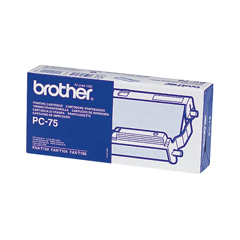 Cartucho de fax Brother PC-75 com fita de transferência 144 páginas preto - Imagem 2