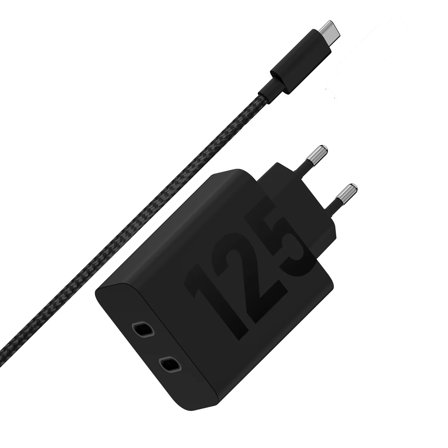 Carregador Motorola TurboPower 125W Dual USB-C GaN Preto - Imagem 2