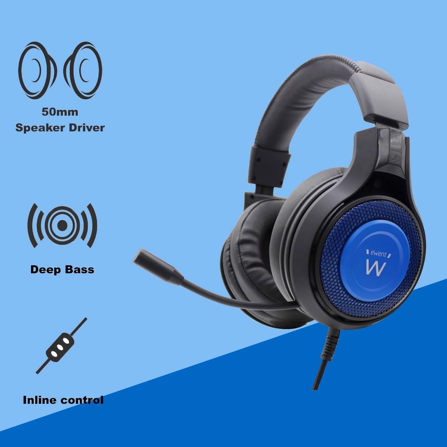 Auscultadores Gaming Ewent PL3322 com Fio Fita Pescoço Microfone Boom PC Consola - Imagem 5