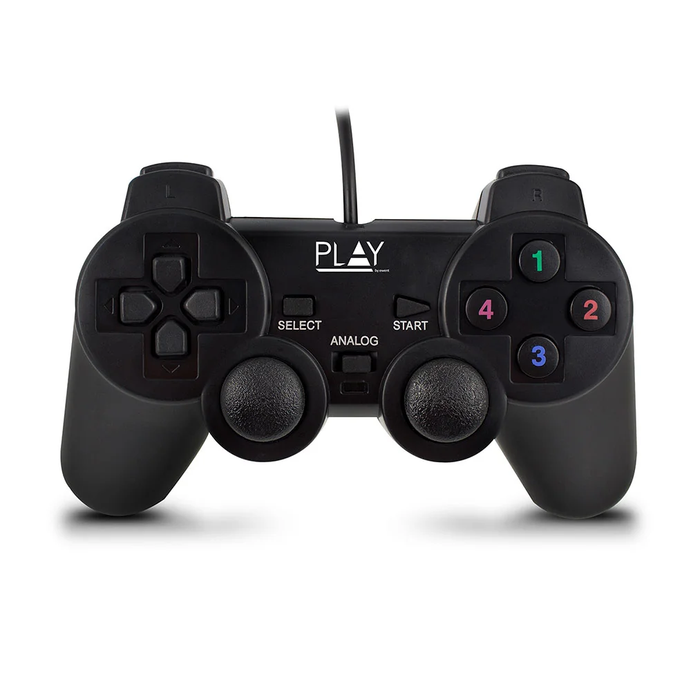 Comando gaming USB com fios Ewent Play preto 13 botões analógico/digital PC