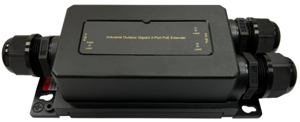 Repetidor PoE LevelOne POR-1322 Gigabit Exterior IP67 802.3af/at/bt 3 Portas Preto - Imagem 1