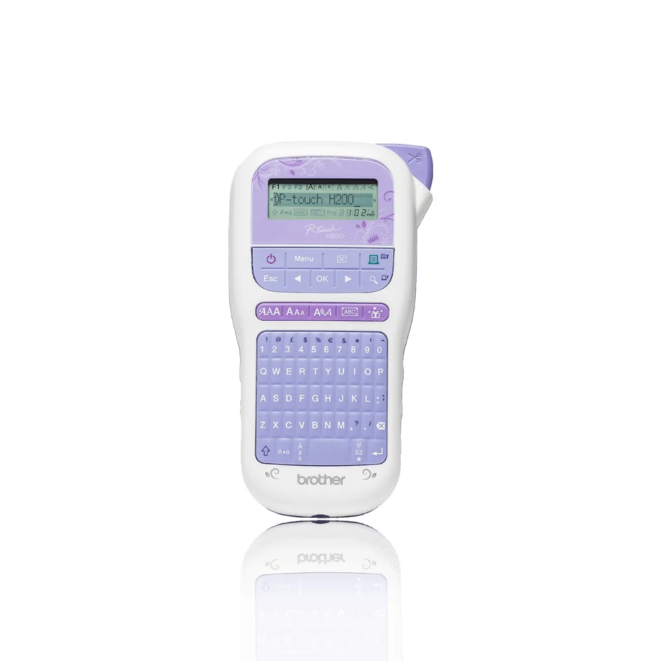 Rotuladora eletrónica Brother PT-H200 portátil lavanda 12 mm fita TZe - Imagem 1