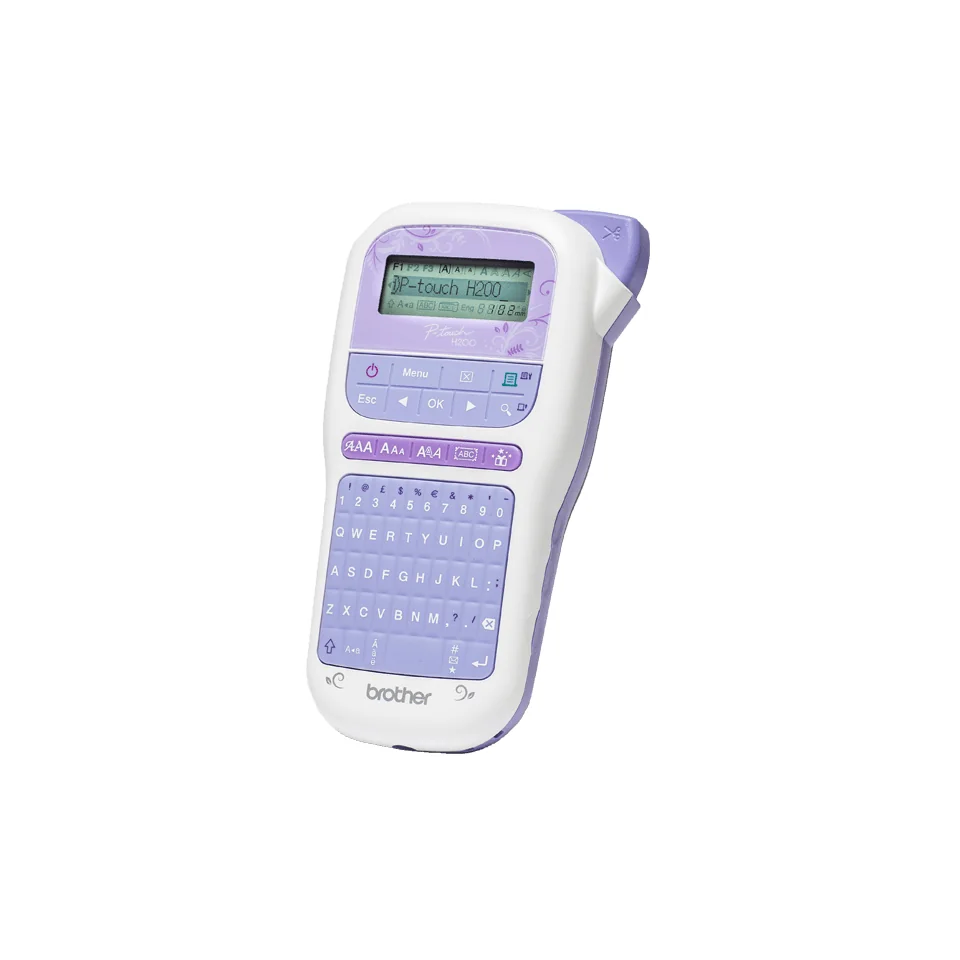 Rotuladora eletrónica Brother PT-H200 portátil lavanda 12 mm fita TZe - Imagem 3