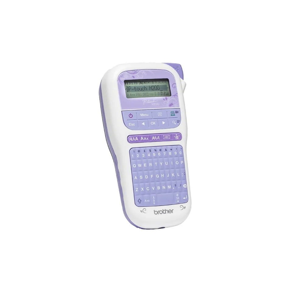 Rotuladora eletrónica Brother PT-H200 portátil lavanda 12 mm fita TZe - Imagem 2