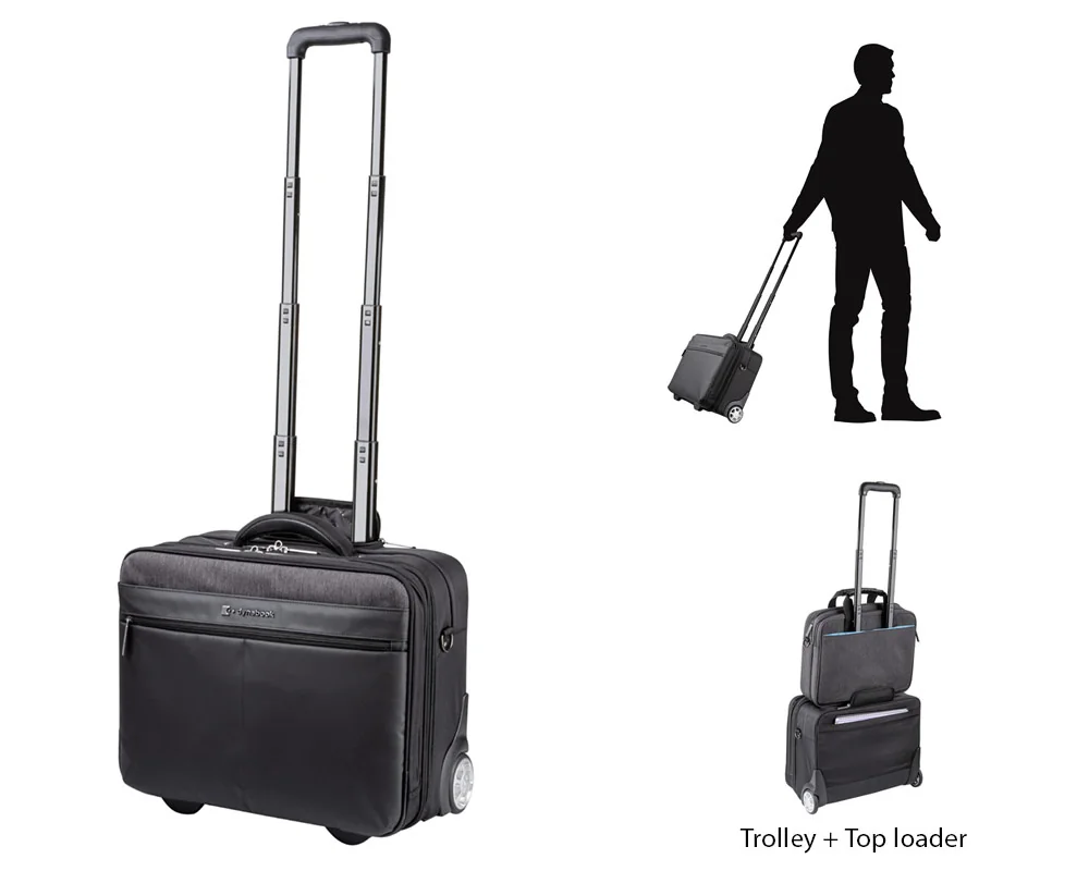 Mala Trolley para Portátil Dynabook 15.6" Premium em Poliéster Preta - Imagem 4