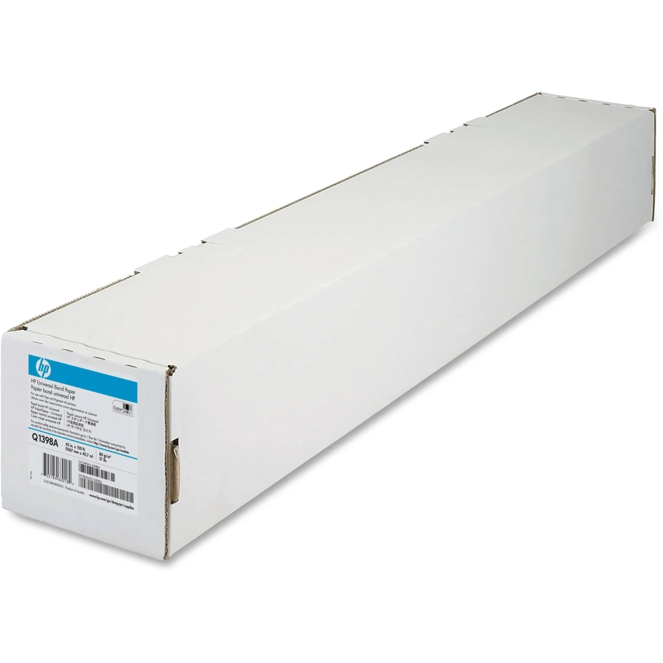 Rolo de papel bond HP Q1398A 1067mm x 45,7m 80g/m² para plotter DesignJet